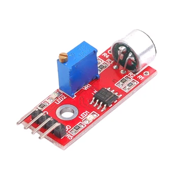 Модуль обнаружения звукового датчика постоянного тока 4-6 В Высокочувствительный модуль индикации выходного сигнала LM393 для ламп с голосовым управлением