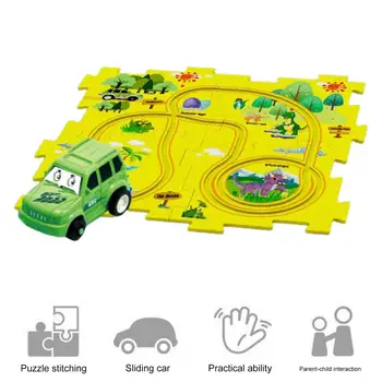 Интересные детские трековые игрушки, очаровательный набор головоломок для автомобильных треков, Железнодорожный трек, игрушечный гоночный автомобиль, набор треков для развлечений