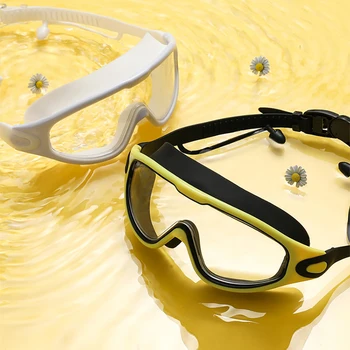 Плоские легкие плавательные очки с защитой от запотевания, очки для подводного плавания, регулируемая оправа для взрослых мужчин и женщин для водных видов спорта