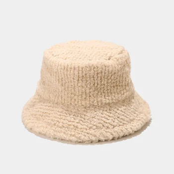 2023 Новые модные женские теплые толстые шляпы-ведра, Крутая Панама, женская осенне-зимняя уличная однотонная Рыбацкая кепка для женщин