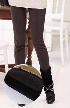 Плюс размер S-4XL Женские брюки-карандаш с высокой талией, обтягивающие Толстые бархатные Теплые зимние леггинсы, джеггинсы, женские брюки, 90H