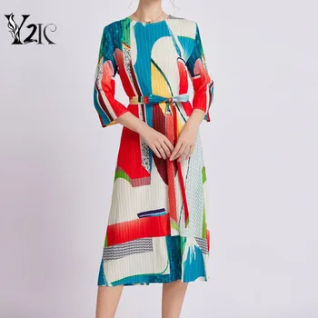 Одежда Y2K с эстетичным винтажным принтом, свободные длинные платья миди размера оверсайз, летние повседневные платья в стиле ретро с круглым вырезом и коротким рукавом в стиле ретро