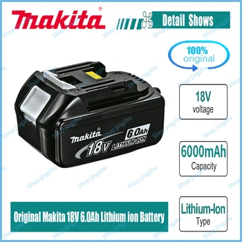 Makita 100% оригинальный электроинструмент с литий-ионной зарядкой 18 В 6000 мАч 18 В BL1860 BL1830 BL1850 BL1860B