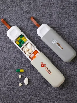 Портативная Маленькая коробка для упаковки лекарств, мини-набор для хранения лекарств, коробка для таблеток, футляр для таблеток с 3 решетками-органайзером