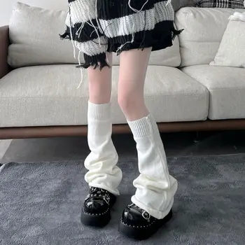 Милые вязаные гетры Harajuku, японские длинные студенческие белые гетры Jk Lolita Kawaii, модные гетры для девочек