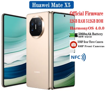 Оригинальный смартфон Huawei Mate X5 Со сложенным экраном, 5060 мАч, Большая батарея 66 Вт, 7,85-дюймовый OLED 50 Мп, Задняя Трехкамерная HarmonyOS4.0 NFC