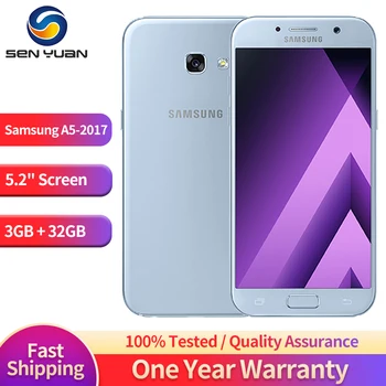 Разблокированный Оригинальный Samsung Galaxy A5 2017 A520F 4G Мобильный Телефон с одной SIM-картой 5,2 