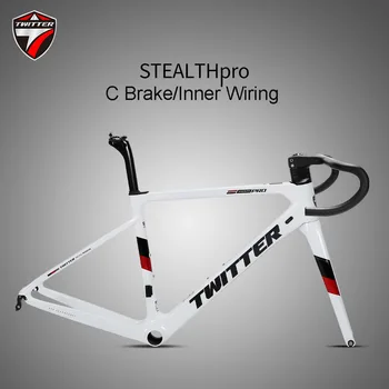 Дорожная рама Stealth Pro из углеродного волокна со встроенным рулем Рамы для шоссейных велосипедов 700C с передней вилкой
