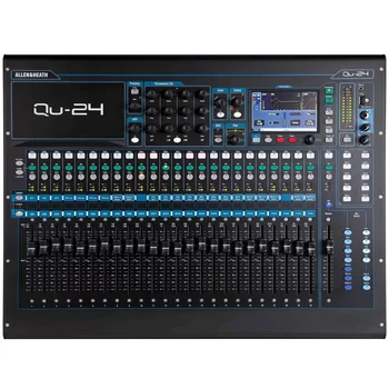 Цифровой 24-канальный аудиомикшер Allen & Heath QU 24/QU24, профессиональный DJ-микшерный пульт для аудиосистемы Chrome Edition
