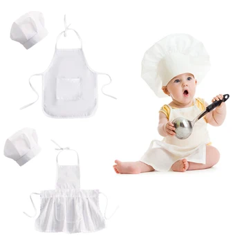 Детский Фартук шеф-повара Шляпа для детских костюмов Костюм шеф-повара Реквизит для фотосъемки новорожденных Шляпа-фартук для новорожденных