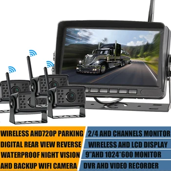 9-дюймовый беспроводной автомобильный монитор с ЖК-дисплеем заднего вида для парковки заднего хода, AHD-дисплей, регистратор системы резервного копирования автомобиля, Wi-Fi камера для грузовика, автобуса