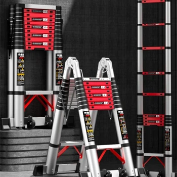 Многофункциональные подъемные Стремянки, Телескопическая лестница в елочку для дома, Портативные Инженерные Складные лестницы из алюминиевого сплава