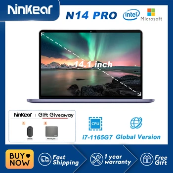 Ноутбук Ninkear N14 Pro 14-дюймовый IPS Full HD Intel Core i7-1165G7 16 ГБ оперативной памяти + 1 ТБ SSD Портативный Компьютер Windows 11 Ноутбук Ультрабук