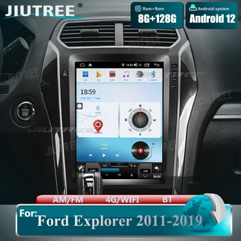 Автомобильный радиоприемник с экраном Android 12 Tesla, стерео мультимедийный плеер для Ford Explorer 2011-2019 Carplay Android Auto 8G + 128G DSP IPS