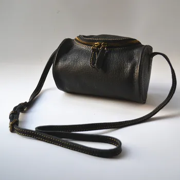 Ретро-ностальгический женский рюкзак из воловьей кожи, сумка через плечо, поясное круглое ведро, дорожная маленькая сумочка, сумка-мешок из натуральной кожи