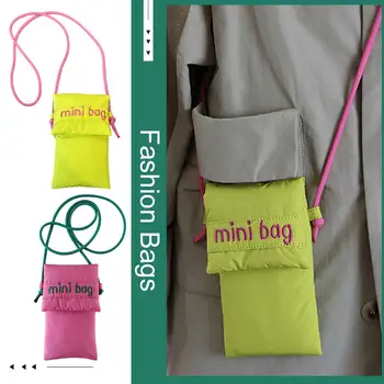 Женская пухлая сумка через плечо, симпатичная сумка для мобильного телефона, съемный и регулируемый ремешок для путешествий, ежедневного использования, сумка-мессенджер