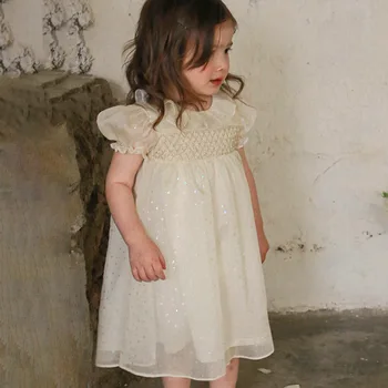 Испанское летнее платье принцессы для маленьких девочек, платья с вышивкой ручной работы, платья с вышивкой от детского бутика