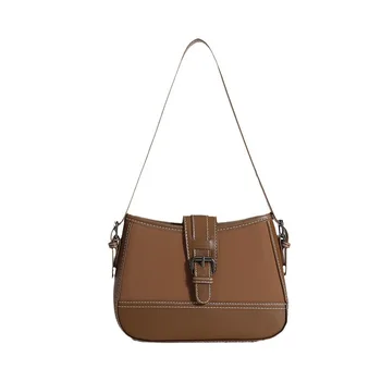 Атмосферная коричневая матовая сумка для подмышек с высоким качеством и нишевой сумкой для женщин осень-зима 2022, новая сумка на одно плечо cro