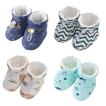 Мягкие Пинетки для новорожденных, Мультяшные Первые Ходунки, Сапоги для малышей Для девочек и мальчиков, Теплая обувь для новорожденных, Модная Удобная обувь