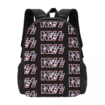 Рюкзак с логотипом Kiss Band, рок-группа, унисекс, Университетские рюкзаки из полиэстера, Мягкие школьные сумки для отдыха, рюкзак