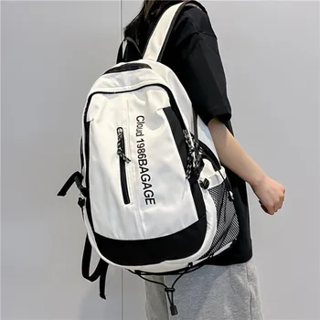 Women's New Contrast Backpack Student Backpack Casual Large Capacity Letter Backpack Mochilas Para Mujer Сумка с двумя плечами