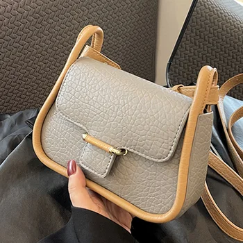 Ретро Женские мини-сумки через плечо с клапаном в простоте 2023 года, новый роскошный Дизайнерский тренд, Новая маленькая сумка через плечо, женские серо-коричневые сумки