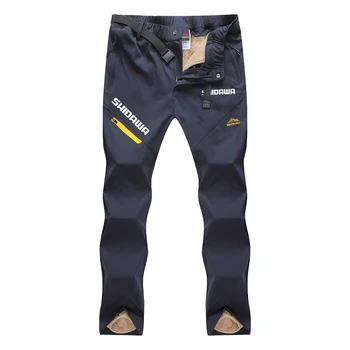Shidawa Мужские зимние походные штаны для рыбалки на открытом воздухе, мужские теплые флисовые брюки, спортивные толстые водонепроницаемые брюки