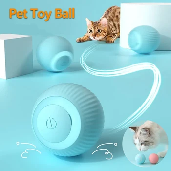 Интерактивные умные игрушки с мячом для кошек, автоматические катящиеся электрические игрушки для кошек, обучающие самодвижущихся котенков, игрушки для игр в помещении