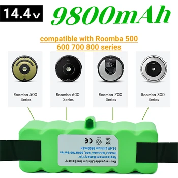 Вакуумный аккумулятор Jungla 14,4 В Максимальная емкость 9800 мАч для замены оборудования iRobot Roomba серии 500 600 700 800