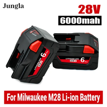Аккумулятор 28V 6.0Ah для Milwaukee M28 Batterij Литий-ионный Аккумулятор Vervangende Batterij для Milwaukee 28V M28 48-11-2830 0730-20 Аккумулятор для инструментов