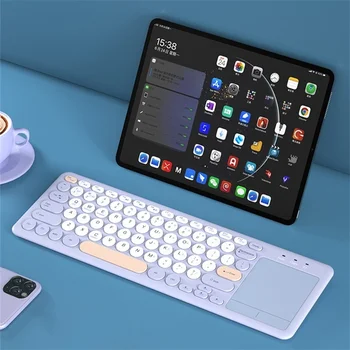 Цвета Jomaa Bluetooth Клавиатура с сенсорной панелью Мышь Бесшумный щелчок Беспроводная клавиатура 2.4G для ПК iPad Ноутбук Apple Планшет