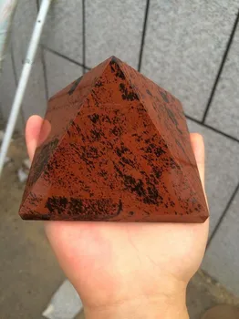 Красивая Пирамида Фэн-шуй из красного кристалла обсидиана, исцеление Рейки, подарки для украшения комнаты