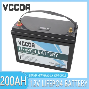 Литий-железо-фосфатный аккумулятор LiFePO4 12V 200AH Встроенный BMS 5000 Циклов Для Замены Большей части резервного источника питания Домашнего Накопителя энергии