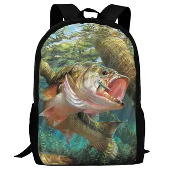Рюкзак С рисунком рыбалки, школьный рюкзак, легкая школьная сумка для компьютера, повседневный походный рюкзак для мужчин, женщин, девочек