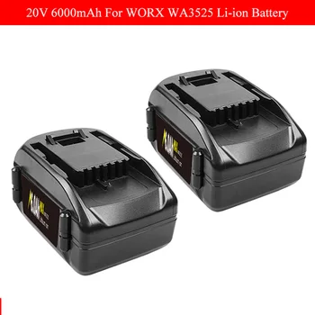 20V 6000mAh WA3525 Аккумуляторная Батарея Для WORX WA3742 WG155 WG160 WG255 WG545 WA3520 WA3525 WA3760 WA3553 L50