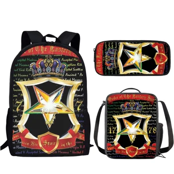 Набор школьных сумок в стиле Order of the Eastern Star в стиле OES, повседневный рюкзак для книг для студентов, модный детский рюкзак для ноутбука, 3шт Mochila