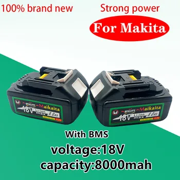 100% Оригинальный BL1860 Перезаряжаемый Литий-ионный аккумулятор емкостью 8000 мАч для Makita18v BL1840 LXT400 makita18v