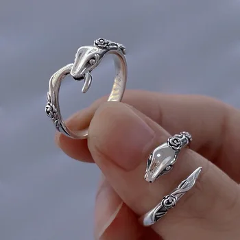 Винтажные кольца в виде змей ручной работы Вечерние украшения для женщин INS Модные простые розы Праздничные Пляжные аксессуары Подарки