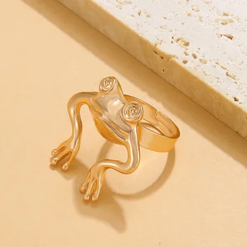 Кольцо-лягушка Корейское старинное металлическое кольцо дружбы с животными Используется для оптовой продажи подарков для женщин, вечеринок и путешествий