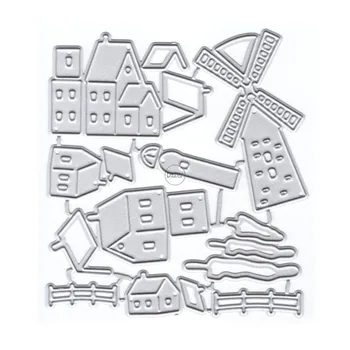 Ветряная мельница DzIxY House Металлические штампы для резки, набор для изготовления открыток, Трафареты для тиснения, Карманы для хранения, Расходные материалы