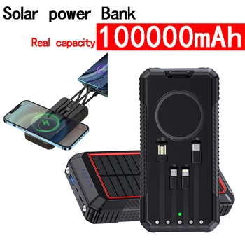 100% оригинальный блок питания, беспроводное зарядное устройство, быстрая зарядка на солнечной батарее, портативный полимерный литий-ионный аккумулятор для телефона, ноутбука