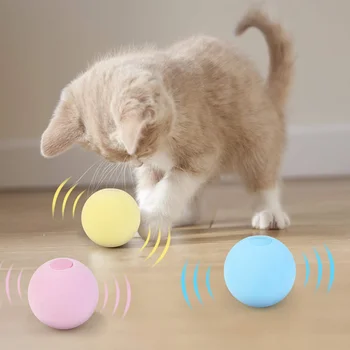 1 шт. Умная игрушка для кошек Интерактивный мяч Плюшевая электрическая игрушка для обучения кошачьей мяте Сенсорные Звуковые товары для домашних животных