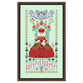 Набор для вышивки крестом Red Queen мультяшный дизайн хлопчатобумажная шелковая нить 18ct 14ct 11ct светло-зеленый холст вышивка своими руками