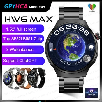 2023 Новые Смарт-часы с Изогнутым экраном HW6 Max с 3 Ремешками для часов Top SF32LB551 chip ChatGPT Compass Фитнес-Смарт-часы для Huawei