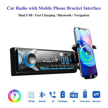 Автомобильный радиоприемник MP3-плеер Fm-радио Автомобильный Bluetooth Стерео аудиоприемник 1 Din Мультимедийный плеер 12V Aux Вход SD/TF/USB