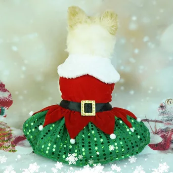 Одежда для домашних животных для средних собак, Рождественская одежда для собак, праздничное платье для вечеринки с Санта-Клаусом