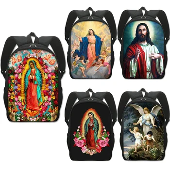 Рюкзак с изображением иконы Богоматери Гваделупской, винтажные школьные сумки Religion Jesus, женский Мужской рюкзак, Студенческие рюкзаки для ноутбуков, подарок