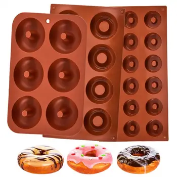 Удобная форма для пончиков Силиконовые формы для выпечки пончиков с антипригарным покрытием Термостойкие, легко для тортов, печенья, десертов Форма для выпечки пончиков