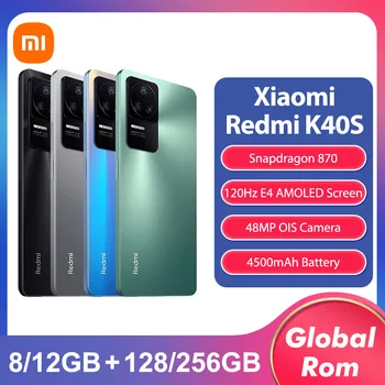 Глобальная встроенная память Xiaomi Redmi K40S 5G Смартфон Snapdragon 870 Octa Core 12 ГБ + 256 ГБ 48-Мегапиксельная OIS-Камера 4500 мАч Аккумулятор 67 Вт Быстрая зарядка