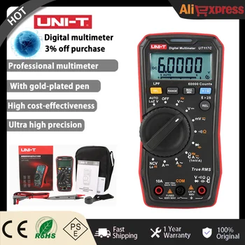 UNI-T UT117C высокоточный профессиональный мультиметр с истинным эффективным значением переменного/постоянного тока, универсальный электрический Оригинальный Омметр